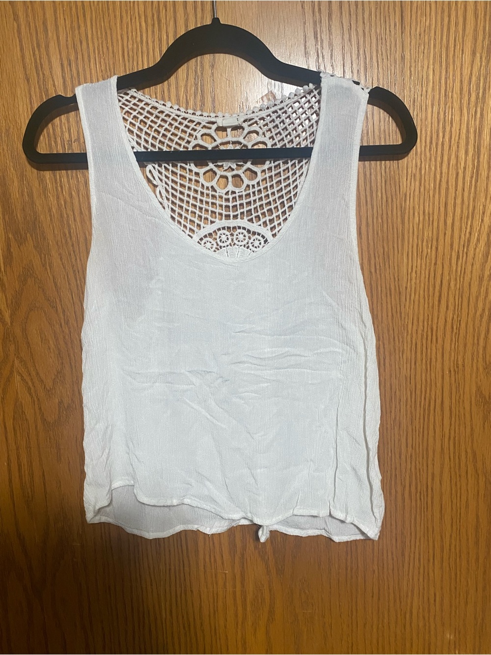 White Crochet-Back Sleeveless Tank Top size M/L
